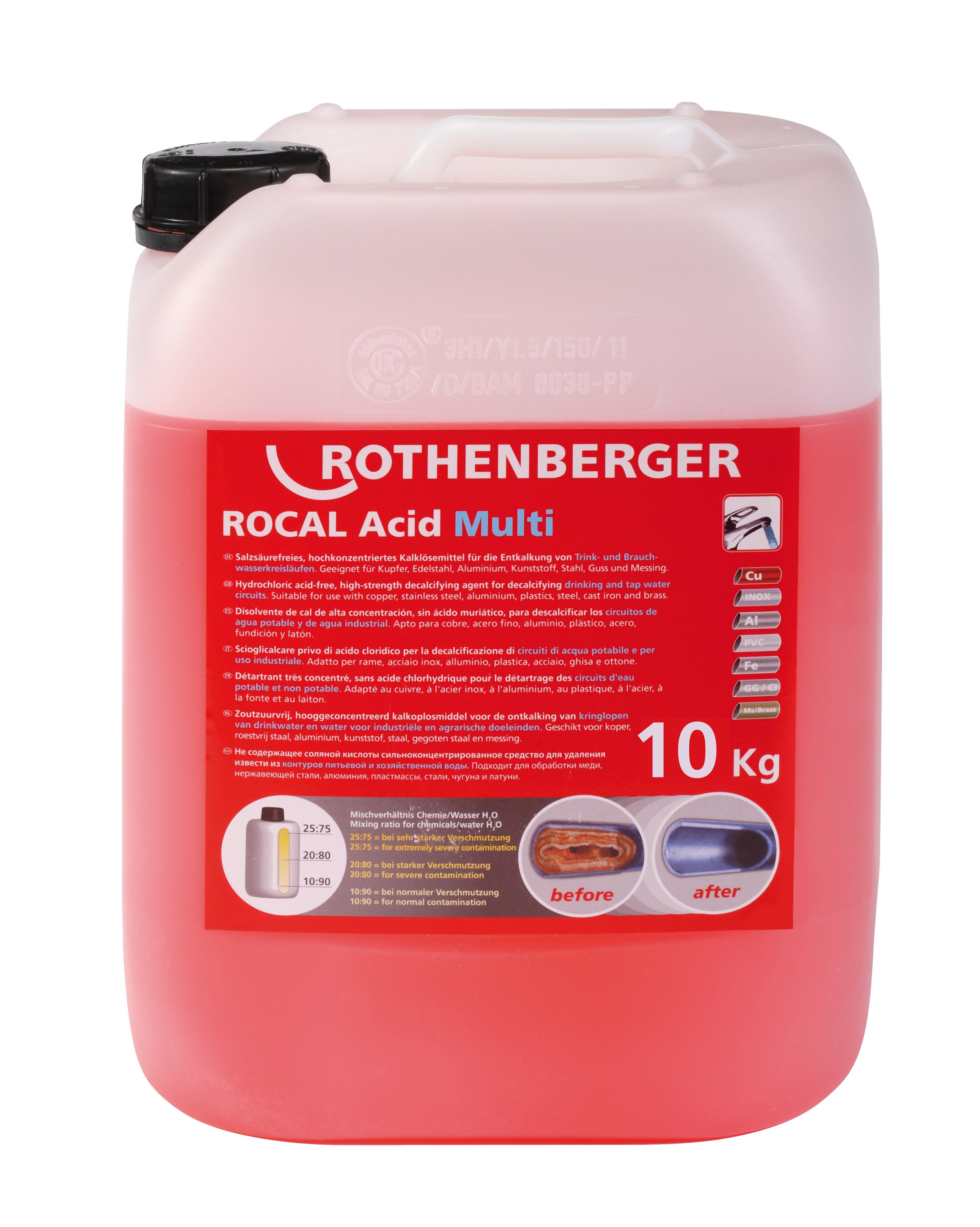 Hemikalija za otklanjanje kamenca ROCAL Acid Multi 10kg Rothenberger