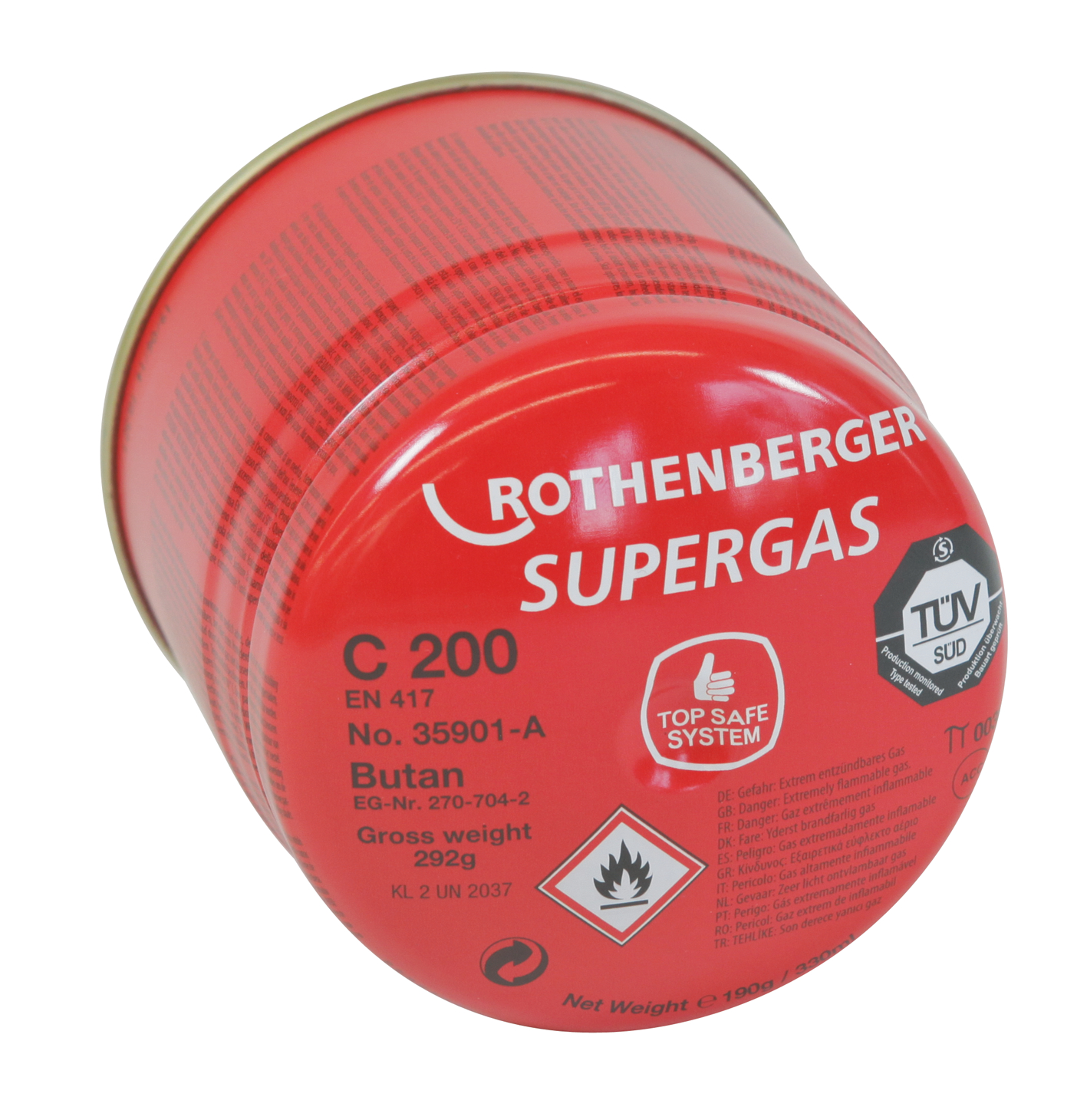 Gas - kartuša 190g/330ml Supergas C200 Rothenberger