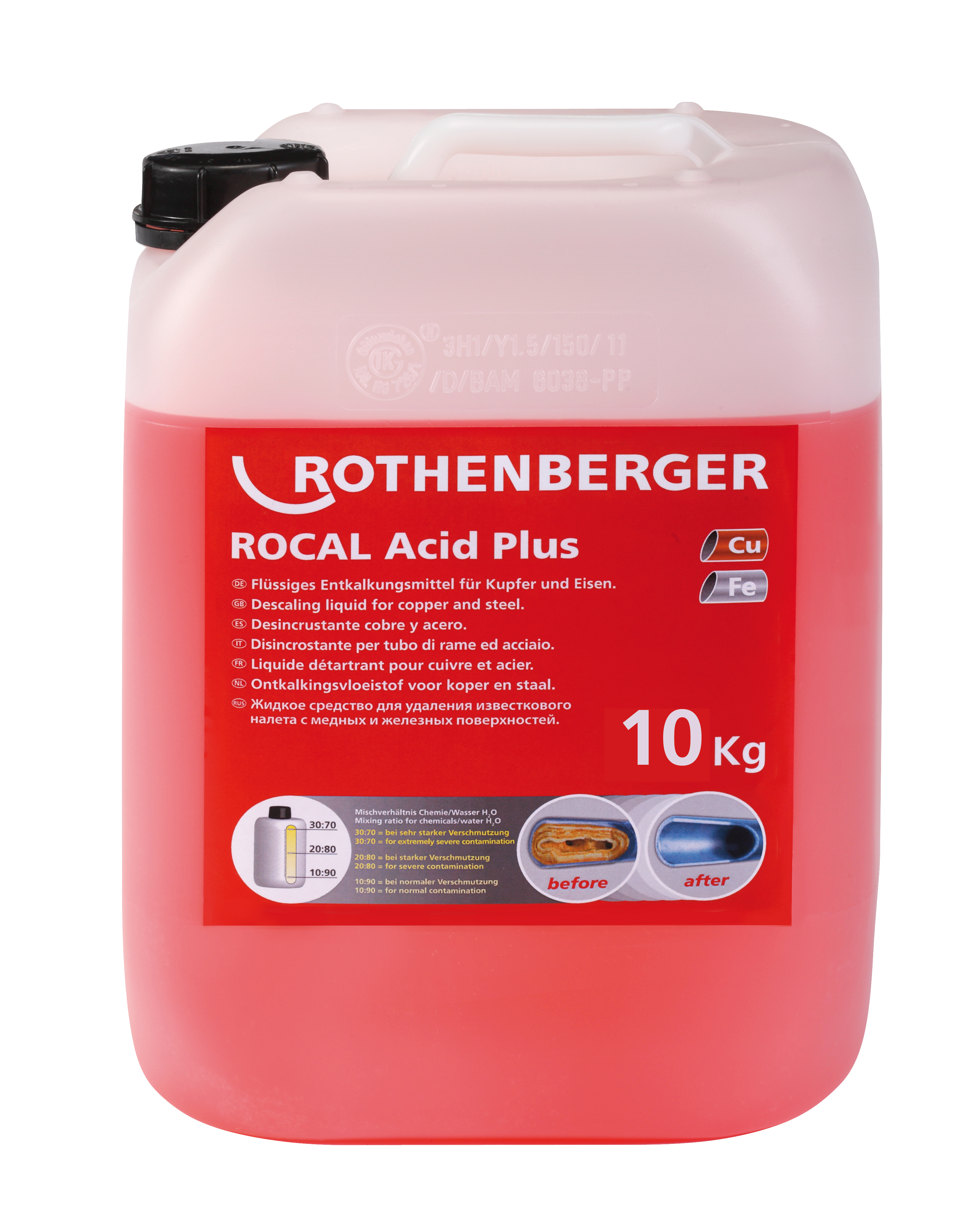 Hemikalija za otklanjanje kamenca 10l ROCAL Acid Plus Rothenberger